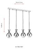 AVONNI AV-60161-4Y-BSY Siyah Boyalı Modern Avize E27 Metal Cam 70x13cm