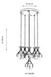 AVONNI AV-60161-6ET Eskitme Kaplama Modern Avize E27 Metal Cam 50cm