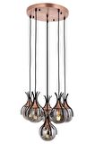 AVONNI AV-60161-6T-BSY Siyah Boyalı Modern Avize E27 Metal Cam 50cm