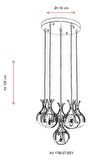 AVONNI AV-60161-6T-BSY Siyah Boyalı Modern Avize E27 Metal Cam 50cm