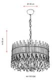 AVONNI AV-60162-E60 Eskitme Kaplama Klasik Avize E27 Metal Kristal 60cm