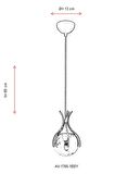 AVONNI AV-60161-1BSY Siyah Boyalı Modern Avize E27 Metal Cam 13cm