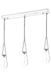 AVONNI AV-60059-3EY Eskitme Kaplama Modern Avize E14 Metal Cam 65x10cm