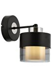 Avonni Ap-60193-1Bsy Cam - Metal Modern İç Mekan Duvar Siyah Aplik 