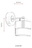 Avonni Ap-60193-1Bsy Cam - Metal Modern İç Mekan Duvar Siyah Aplik 