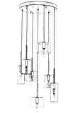 AVONNI AV-60043-7ET-BF Eskitme Kaplama Modern Avize E14 Metal Cam 45cm