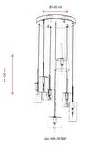 AVONNI AV-60043-7ET-BF Eskitme Kaplama Modern Avize E14 Metal Cam 45cm