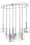 AVONNI AV-60043-E-ELLIPSE-BF Eskitme Kaplama Modern Avize E14 Metal Cam 70x35cm