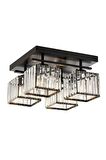 AVONNI AV-60230-4BSY Siyah Boyalı Modern Avize E27 Metal Kristal 40x40cm