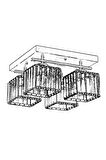 AVONNI AV-60230-4BSY Siyah Boyalı Modern Avize E27 Metal Kristal 40x40cm