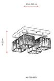 AVONNI AV-60230-4BSY Siyah Boyalı Modern Avize E27 Metal Kristal 40x40cm