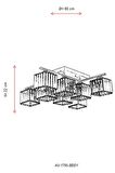 AVONNI AV-60230-8BSY Siyah Boyalı Modern Avize E27 Metal Kristal 80cm