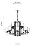 AVONNI AV-60190-12K Krom Kaplama Modern Avize E27 Metal Cam 105cm