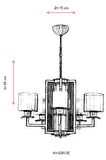AVONNI AV-60190-5E Eskitme Kaplama Modern Avize E27 Metal Cam 70cm