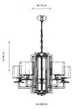 AVONNI AV-60190-5K Krom Kaplama Modern Avize E27 Metal Cam 70cm