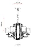 AVONNI AV-60190-6K Krom Kaplama Modern Avize E27 Metal Cam 70cm