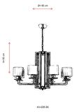 AVONNI AV-60190-8K Krom Kaplama Modern Avize E27 Metal Cam 80cm