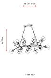 AVONNI AV-60191-16EY Eskitme Kaplama Modern Avize E14 Metal Cam 110x90cm