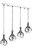 AVONNI AV-60161-4KY Krom Kaplama Modern Avize E27 Metal Cam 70x13cm