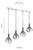 AVONNI AV-60161-4KY Krom Kaplama Modern Avize E27 Metal Cam 70x13cm