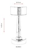 AVONNI ML-64005-K Krom Kaplama Masa Lambası LED Metal Pleksi 11cm