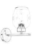 Avonni Ap-65246-1Bsy Cam - Metal Modern İç Mekan Duvar Siyah Aplik 