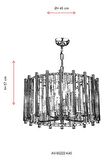 AVONNI AV-65222-K45 Krom Kaplama Modern Avize E14 Metal Kristal 45cm