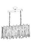 AVONNI AV-65222-YM-E Eskitme Kaplama Modern Avize E14 Metal Kristal 65x22cm