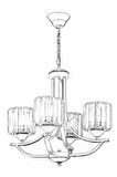AVONNI AV-65226-4E Eskitme Kaplama Modern Avize E27 Metal Kristal 55cm