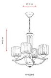 AVONNI AV-65226-4E Eskitme Kaplama Modern Avize E27 Metal Kristal 55cm