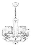 AVONNI AV-65226-5E Eskitme Kaplama Modern Avize E27 Metal Kristal 55cm