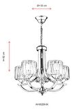 AVONNI AV-65226-5K Krom Kaplama Modern Avize E27 Metal Kristal 55cm