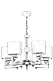 AVONNI AV-65227-5E Eskitme Kaplama Modern Avize E27 Metal Cam 58cm