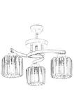 AVONNI AV-65229-3E Eskitme Kaplama Modern Avize E27 Metal Kristal 58cm