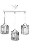 AVONNI AV-65230-3KY Krom Kaplama Modern Avize E27 Metal Kristal 54x15cm