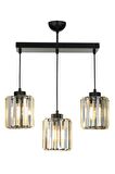 AVONNI AV-65230-3Y-BSY Siyah Boyalı Modern Avize E27 Metal Kristal 54x15cm
