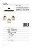 AVONNI AV-65230-3Y-BSY Siyah Boyalı Modern Avize E27 Metal Kristal 54x15cm