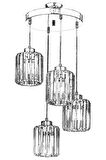 AVONNI AV-65230-4KT Krom Kaplama Modern Avize E27 Metal Kristal 40cm