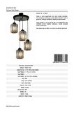 AVONNI AV-65230-4T-BSY Siyah Boyalı Modern Avize E27 Metal Kristal 40cm
