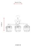 AVONNI AV-65231-3E Eskitme Kaplama Modern Avize E27 Metal Kristal 55x17cm