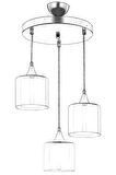 AVONNI AV-65233-3T-BSY-B Siyah Boyalı Modern Avize E27 Metal Cam 40cm