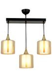 AVONNI AV-65233-3Y-BSY-B Siyah Boyalı Modern Avize E27 Metal Cam 60x14cm