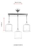 AVONNI AV-65233-3Y-BSY-B Siyah Boyalı Modern Avize E27 Metal Cam 60x14cm