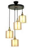 AVONNI AV-65233-4T-BSY-B Siyah Boyalı Modern Avize E27 Metal Cam 40cm