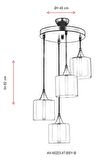 AVONNI AV-65233-4T-BSY-B Siyah Boyalı Modern Avize E27 Metal Cam 40cm