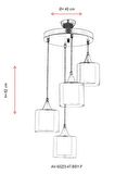 AVONNI AV-65233-4T-BSY-F Siyah Boyalı Modern Avize E27 Metal Cam 40cm