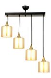 AVONNI AV-65233-4Y-BSY-B Siyah Boyalı Modern Avize E27 Metal Cam 70x14cm