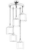 AVONNI AV-65233-5T-BSY-F Siyah Boyalı Modern Avize E27 Metal Cam 40cm