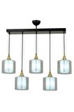 AVONNI AV-65233-5Y-BSY-F Siyah Boyalı Modern Avize E27 Metal Cam 75x14cm