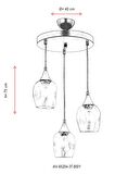 AVONNI AV-65234-3T-BSY Siyah Boyalı Modern Avize E27 Metal Cam 40cm